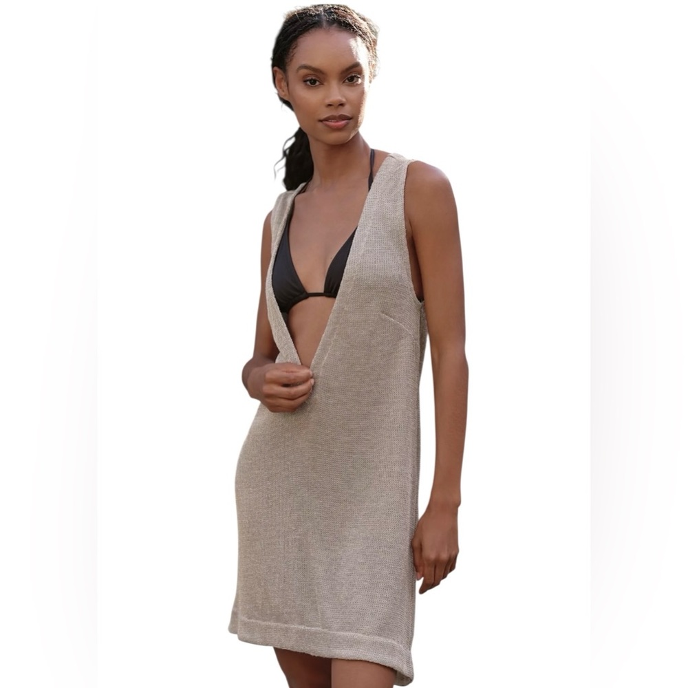 Plunge-Neck Mesh Mini Dress NWT Anthropology Exclusive Brand